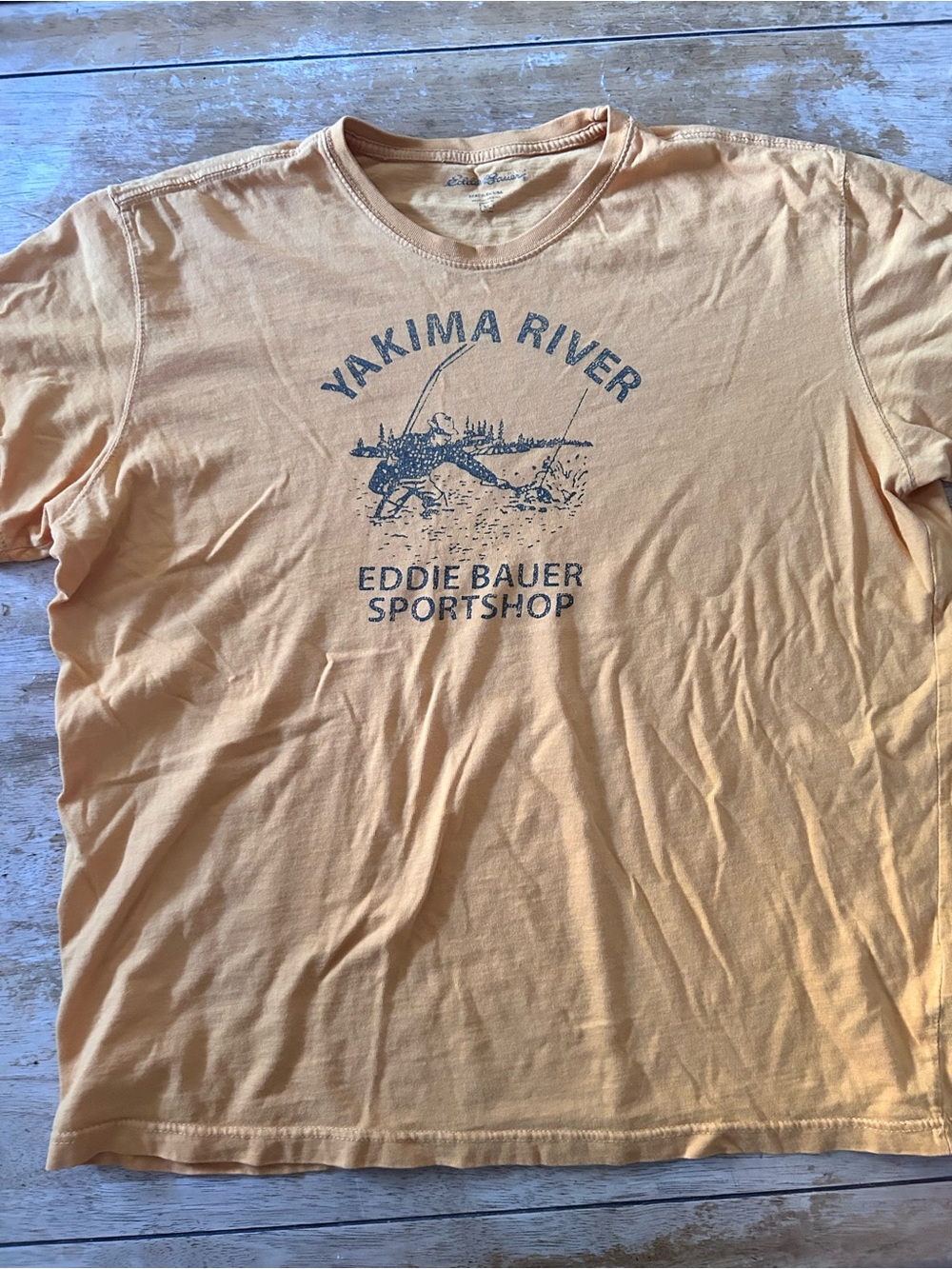 Eddie Bauer Yakima River Graphic Tee XL yellow